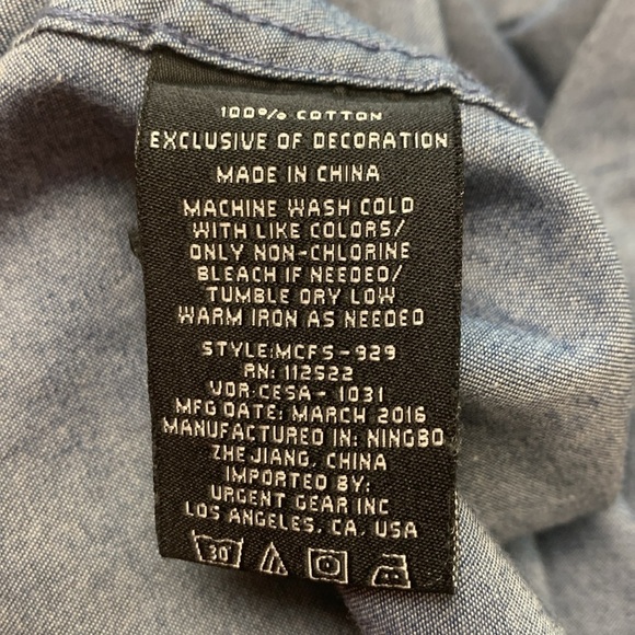 Civil Society Mens Button Up Loose Fit Short Sleeve 100% Lightweight Cotton - Picture 10 of 10